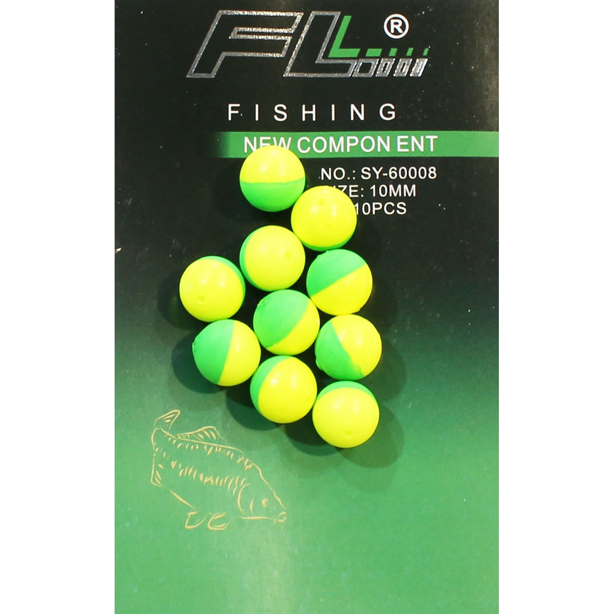 FL Pop-Up Floating Boilie 10mm Green/Yellow - бонджук