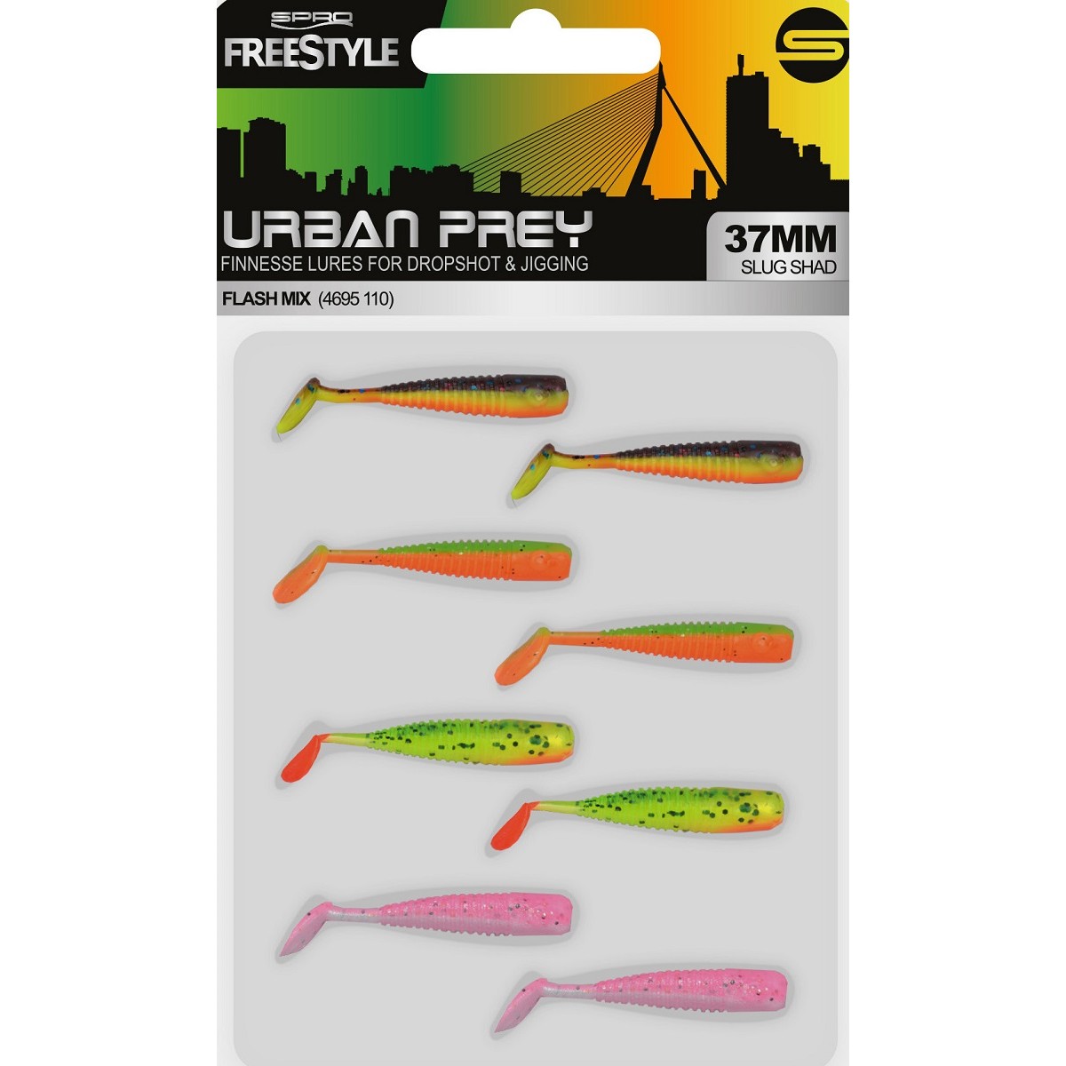 Комплект SPRO Freestyle Urban Prey Micro Slug 37mm Flash Mix