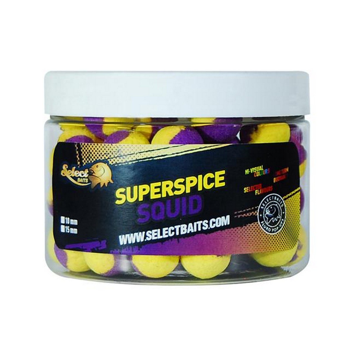 Select Baits Fluoro Two Tone Superspice Squid Pop-up – плуващи двуцветни топчета