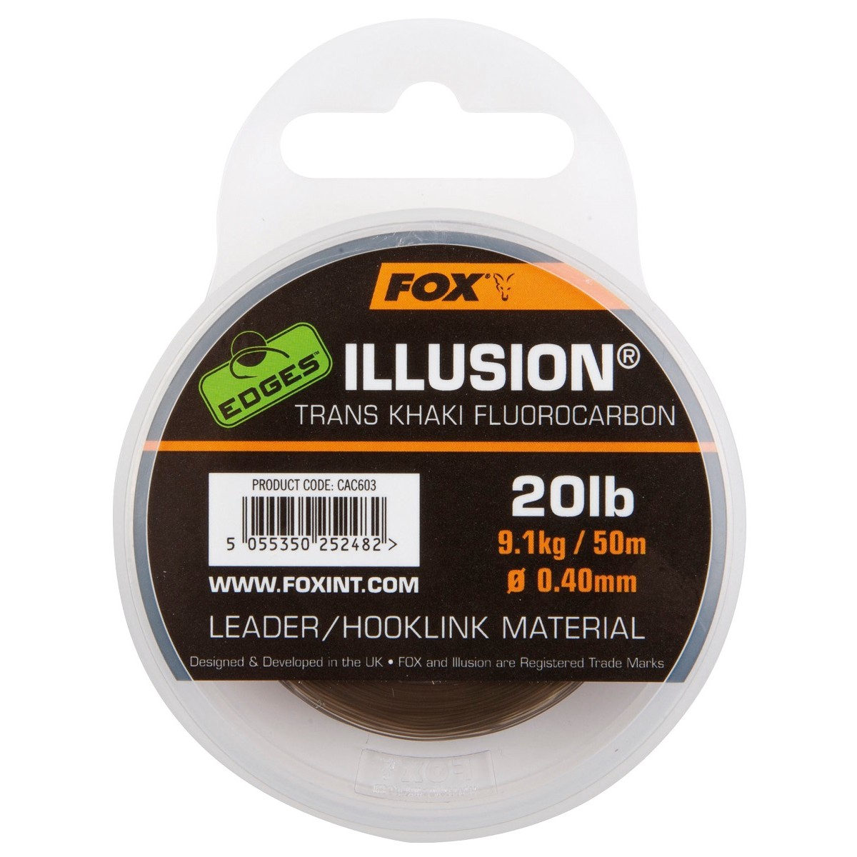 Fox EDGES Illusion Trans Khaki Fluorocarbon Leader 50m