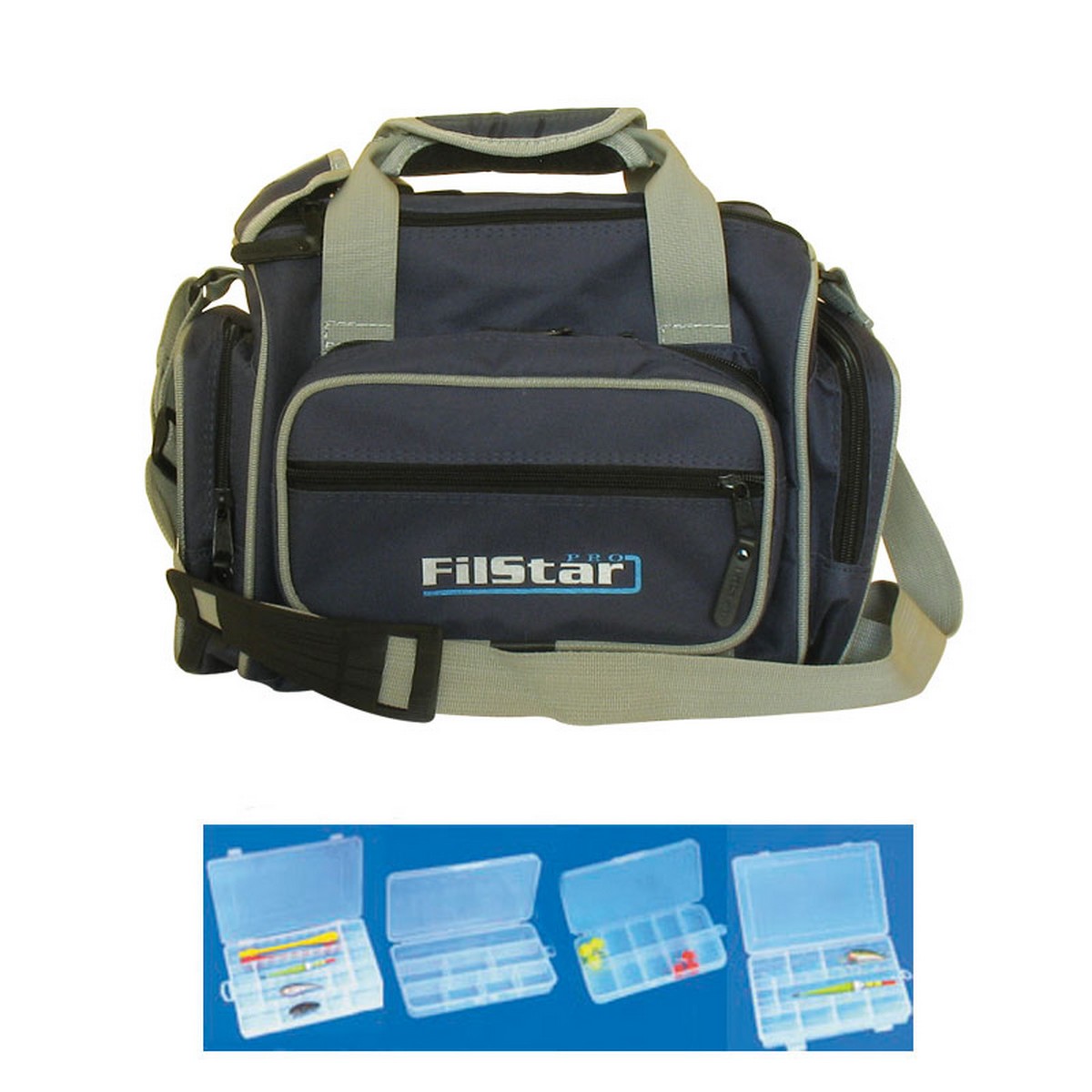 Чанта за спининг с 6 кутии FilStar De Luxe KK24