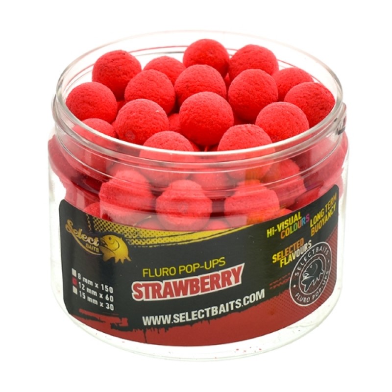 Плуващи топчета Select Baits Fluoro Red Strawberry Pop-up