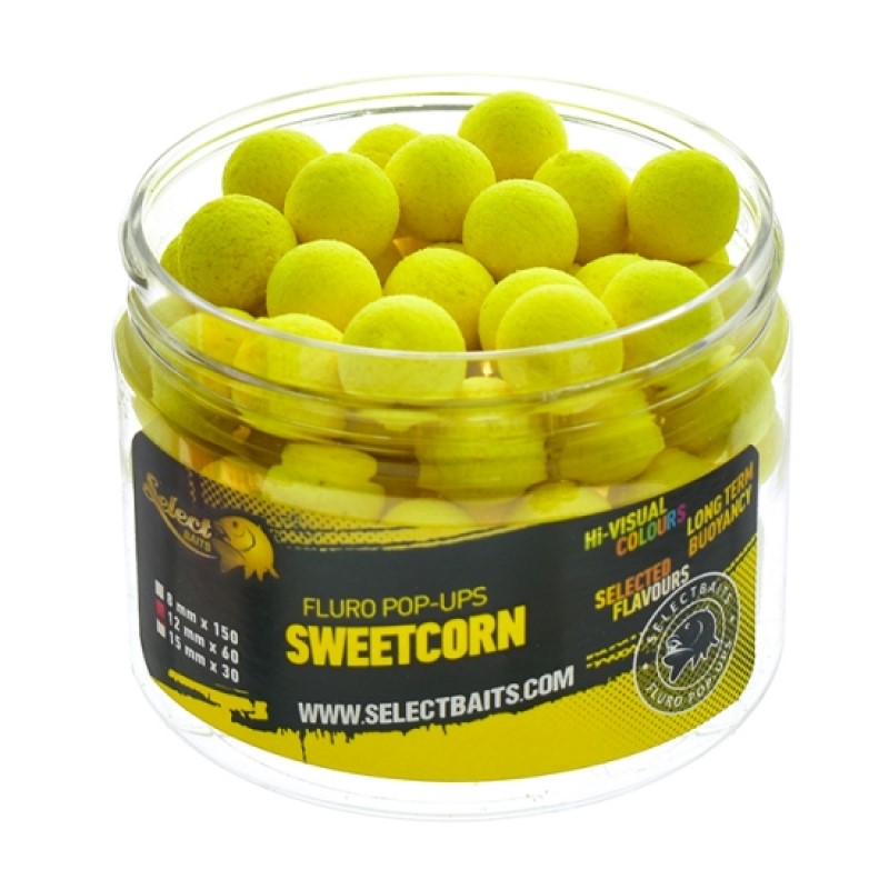 Плуващи топчета Select Baits Fluoro Yellow Sweetcorn Pop-up