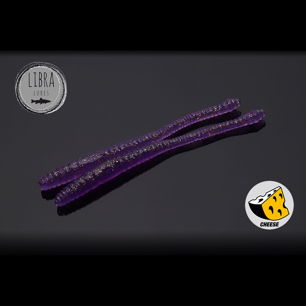 Libra Lures Dying Worm Сирене 020 Purple Glitter силиконов червей