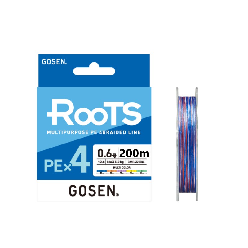 Плетено влакно Gosen Roots PE X4 Multicolor 200м