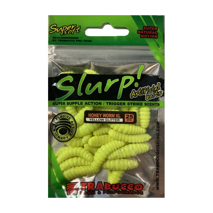 Изкуствен червей Trabucco Slurp Honey Worm XL Yellow