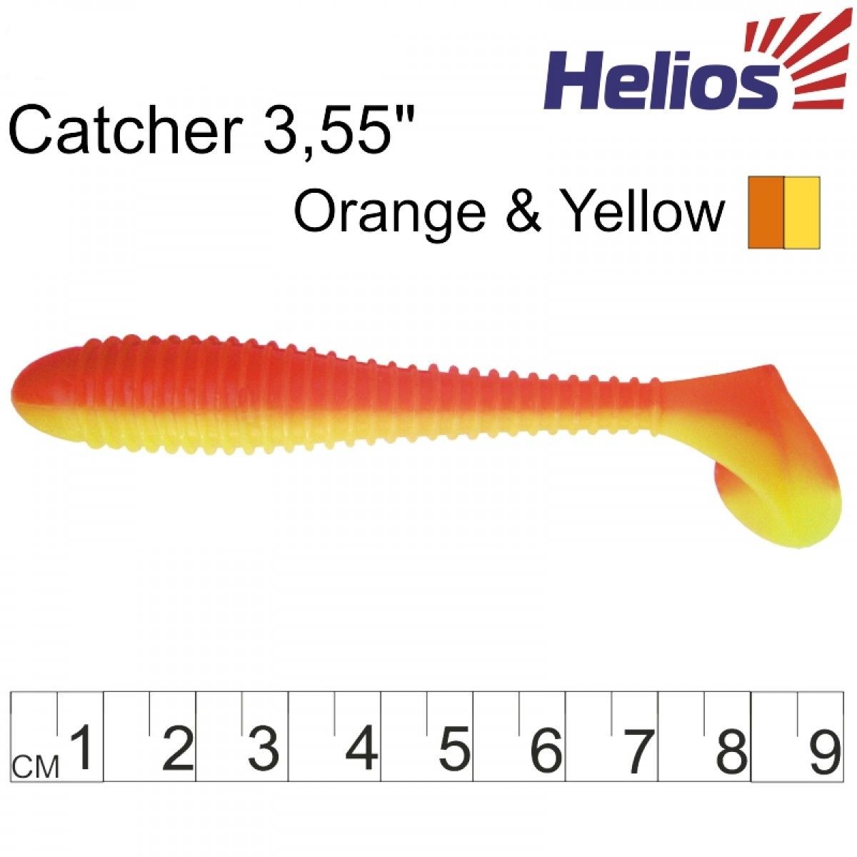 Силиконова примамка Helios Catcher 9см Orange & Yellow