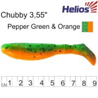 Силиконова примамка Helios Chubby 9см Pepper Green & Orange