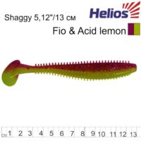 Силиконова примамка Helios Shaggy 13см Fio & Acid Lemon