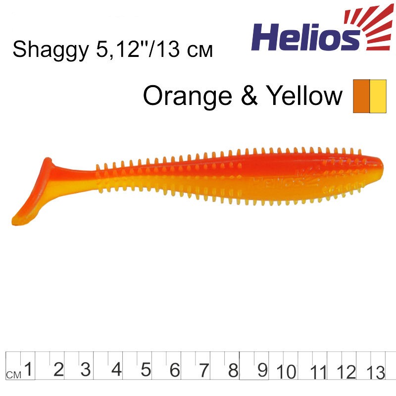 Силиконова примамка Helios Shaggy 13см Orange & Yellow