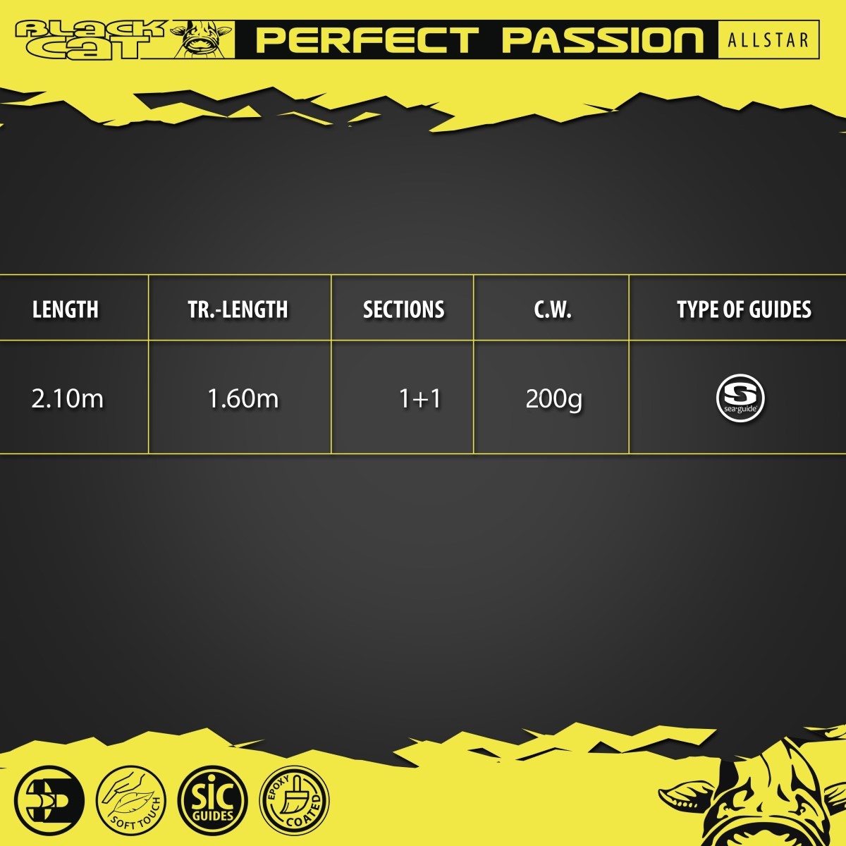 Въдица за сом Black Cat Perfect Passion Allstar 2.10m 200g