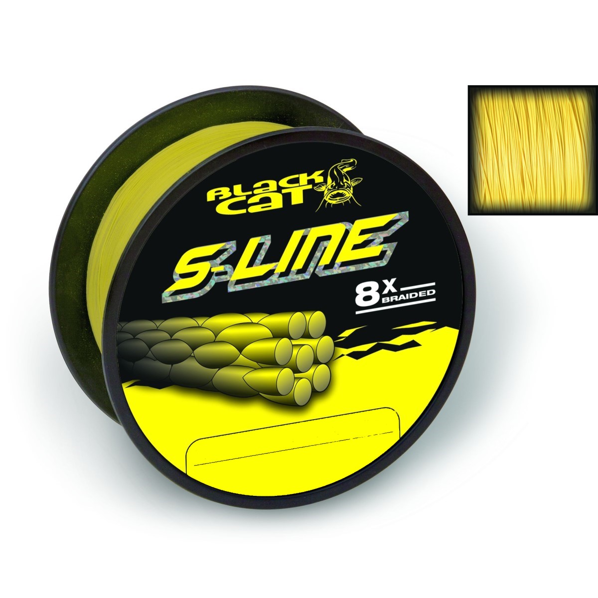 Плетено влакно за сом 0.42mm 250m Black Cat S-Line Yellow