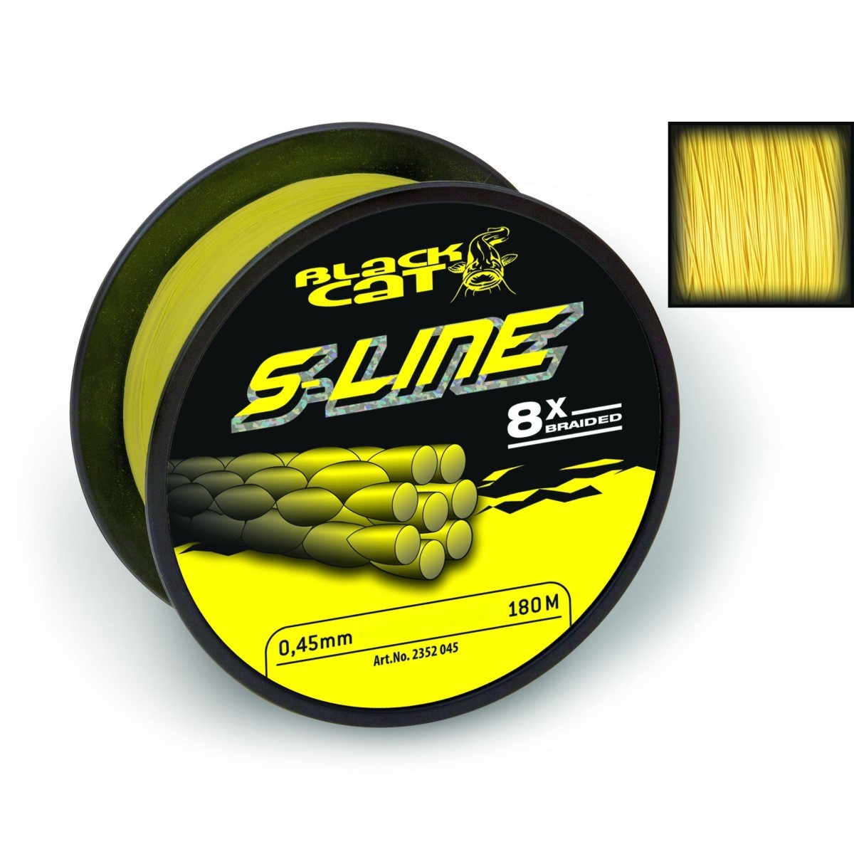 Плетено влакно за сом 0.45mm 180m Black Cat S-Line Yellow
