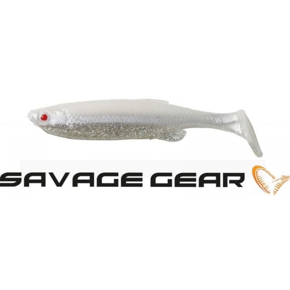 Savage Gear LB 3D Fat Minnow T-Tail White Silver силиконова примамка
