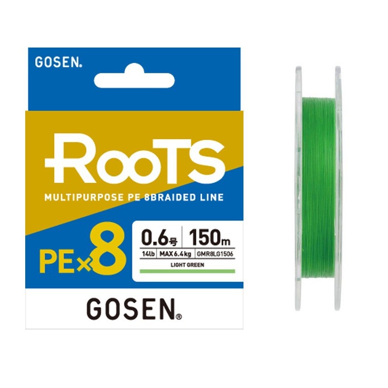 Плетено влакно Gosen Roots PE X8 Light Green 150м