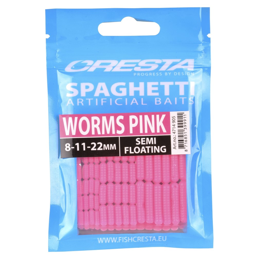 Изкуствена стръв Cresta Spaghetti Worms Pink 8-11-22mm