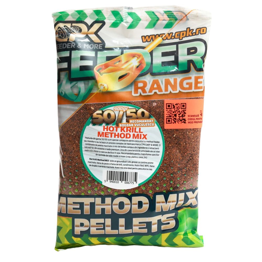 Захранка CPK 50/50 Feeder Method Mix Hot Krill