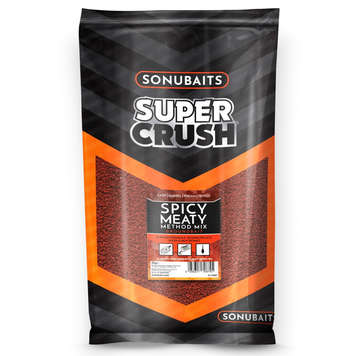 Захранка Sonubaits Spicy Meaty Method Mix Super Crush Groundbait
